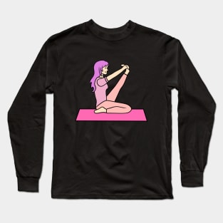 Yoga krounchasana pose Long Sleeve T-Shirt